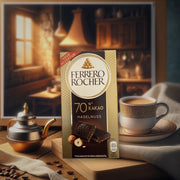 Ferrero Rocher 70% Dark Hazelnut Chocolate Bar 90g — authentic snack from Morocco | Hamilton Euromarket