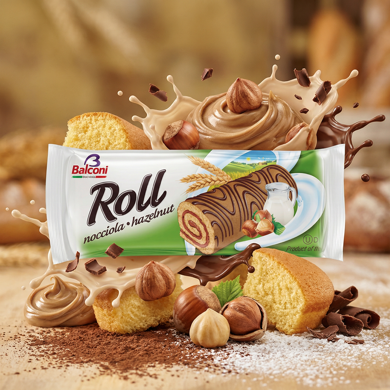 Balconi Hazelnut Cream Swiss Roll Cake 250 g