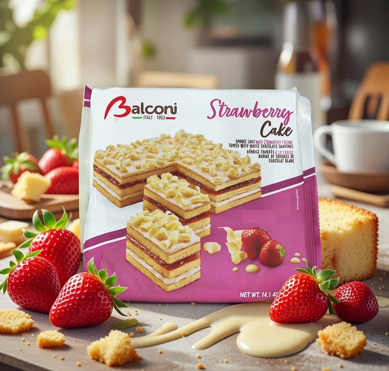 Balconi Strawberry & Cream Layered Sponge Cake 400 g