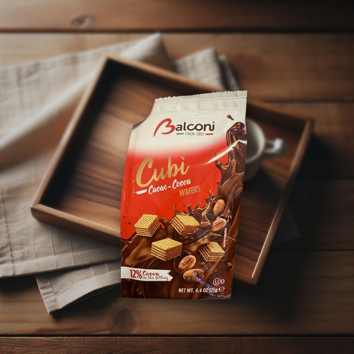 Balconi Cubi Cacao-cocoa Wafers 4.4 oz — authentic snack from Italy | Hamilton Euromarket