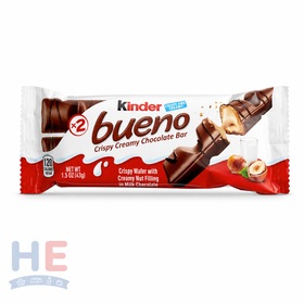 Kinder Bueno Milk Chocolate Hazelnut Wafer Bar 43g (1.5oz)