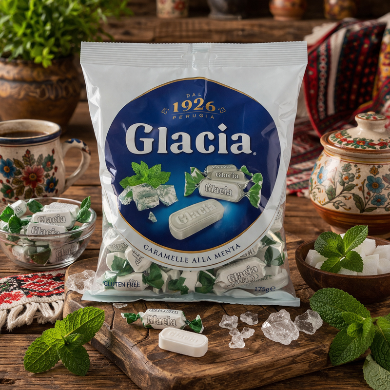 Glacia Mint Hard Candies 175 g — authentic snacks-sweets from Italy | Hamilton Euromarket