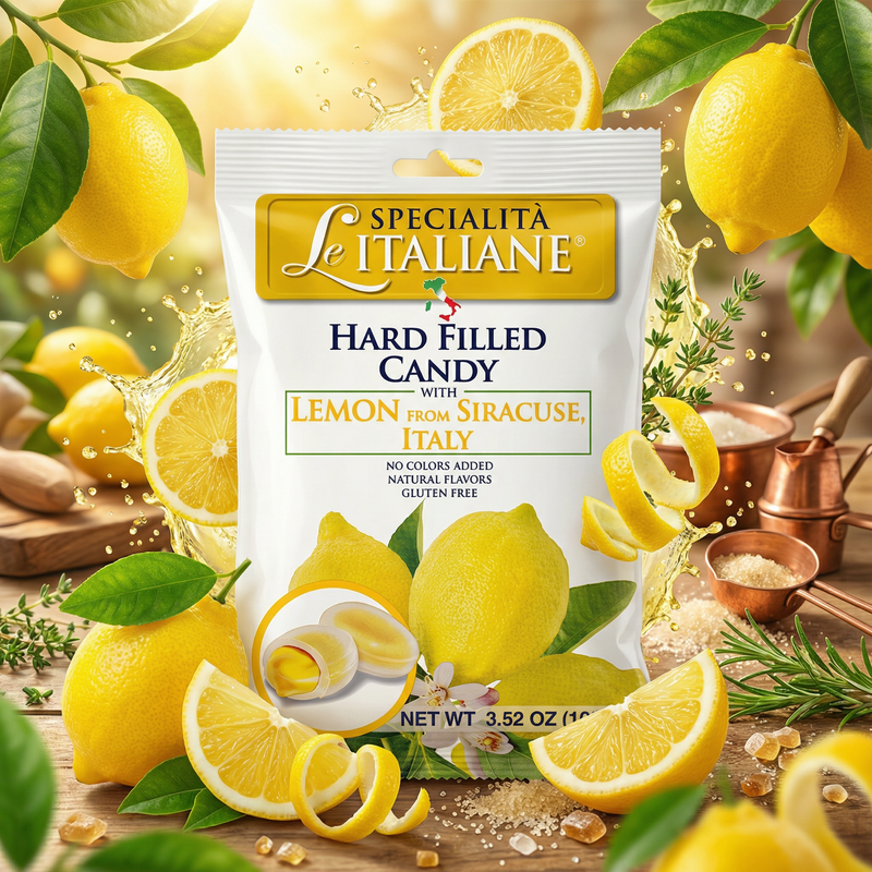 Le Specialita Italiane Siracusa Lemon Filled Hard Candy 100 g