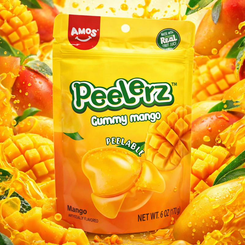 Amos Peelerz Mango Peelable Gummy Candy 170 g (6 oz)