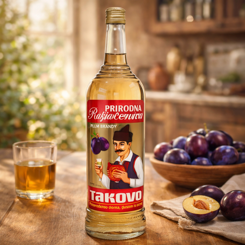 Takovo Prirodna Prepecenica Plum Brandy 40% ABV 1 L