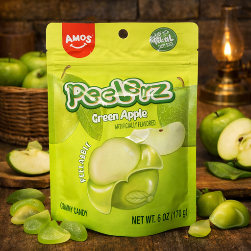 Amos Peelerz Green Apple Gummy Candy 170g — authentic snack from Turkey | Hamilton Euromarket