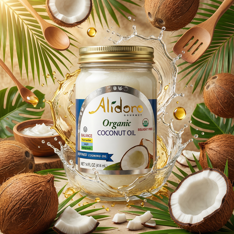 Alidoro Refined Virgin Organic Coconut Oil 414 ml