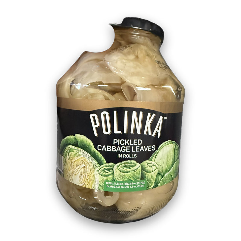 Polinka Pickled Cabbage Leaves in Rolls 1470g (33.51oz drained)