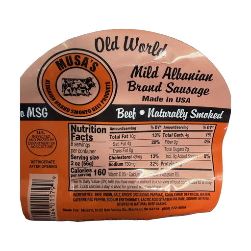 Musa's Mild Beef Smoked Sausage