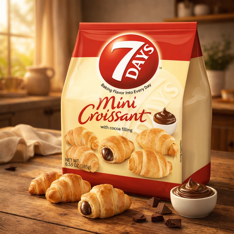 7 Days Days Mini Croissants with Chocolate Cream Filling 60 g