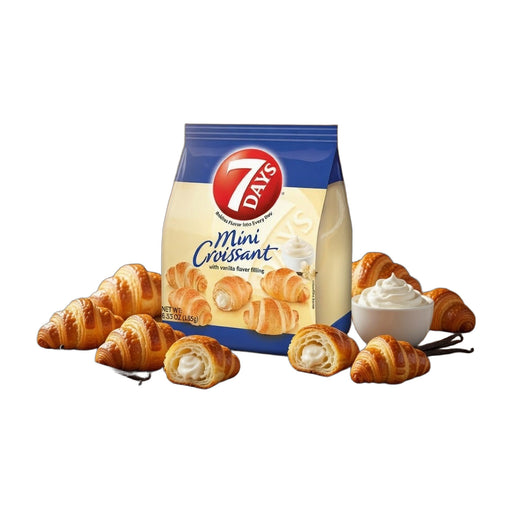7 Days Days Mini Croissants with Vanilla Filling 185 g | Hamilton Euromarket