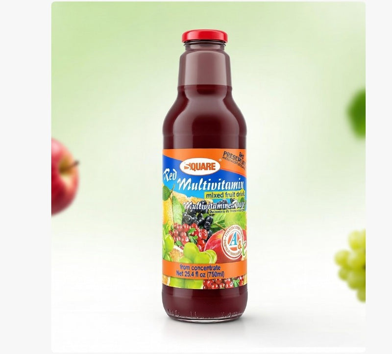 Square Red Multivitamin Mixed Fruit Drink 750 ml