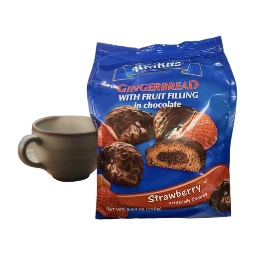 Krakus Gingerbread With Fruit Filling In Chocolate Strawberry 160 G | Hamilton Euromarket