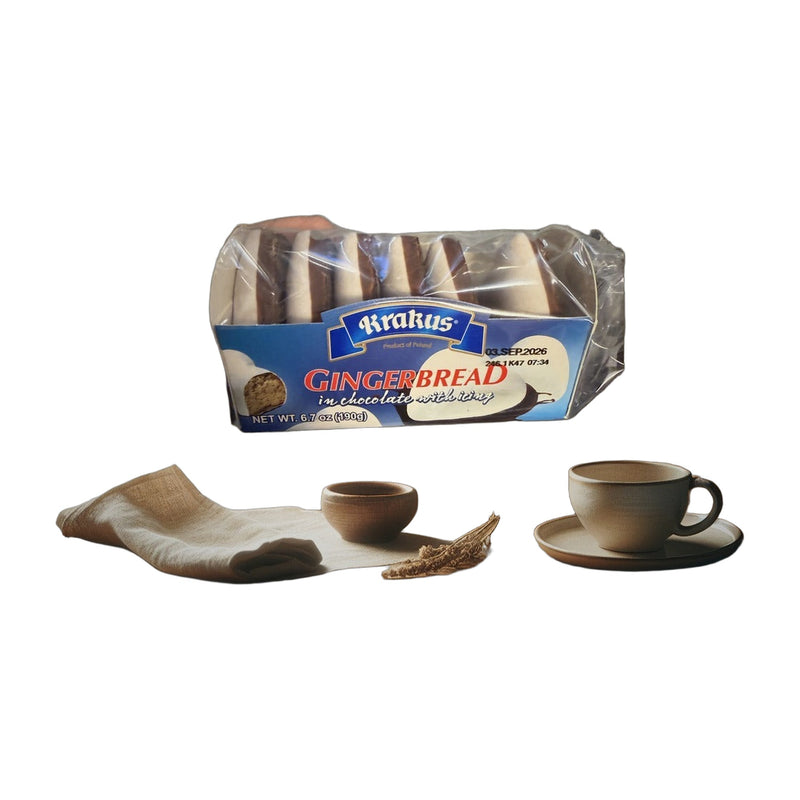 Square Enterprises Krakus, Gingerbread In Chocolate With Icing Cookies 190 g | Hamilton Euromarket