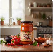 Va-Va Homemade Hot Ajvar Roasted Red Pepper Spread 680 g — authentic pantry from North Macedonia | Hamilton Euromarket