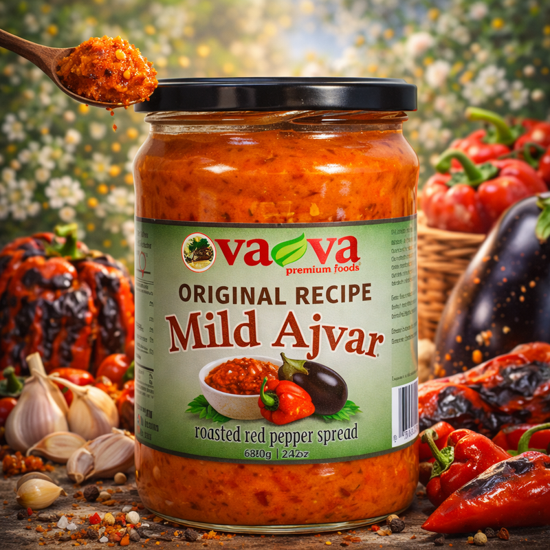Va-Va Homemade Mild Ajvar Roasted Red Pepper Spread 680 g (24 oz)