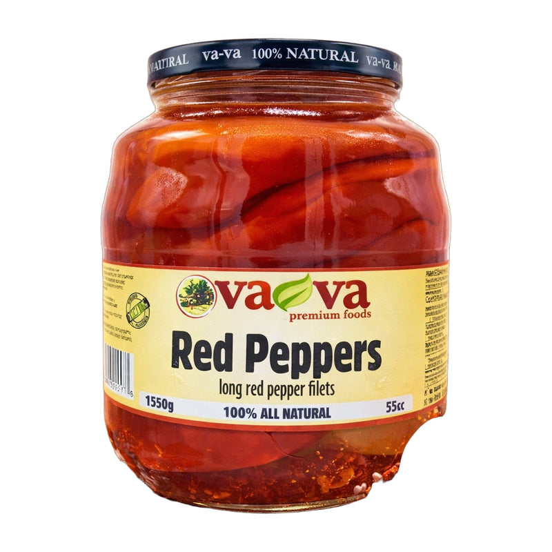Vava Long Red Pepper Filets with Garlic 1550 g | Hamilton Euromarket