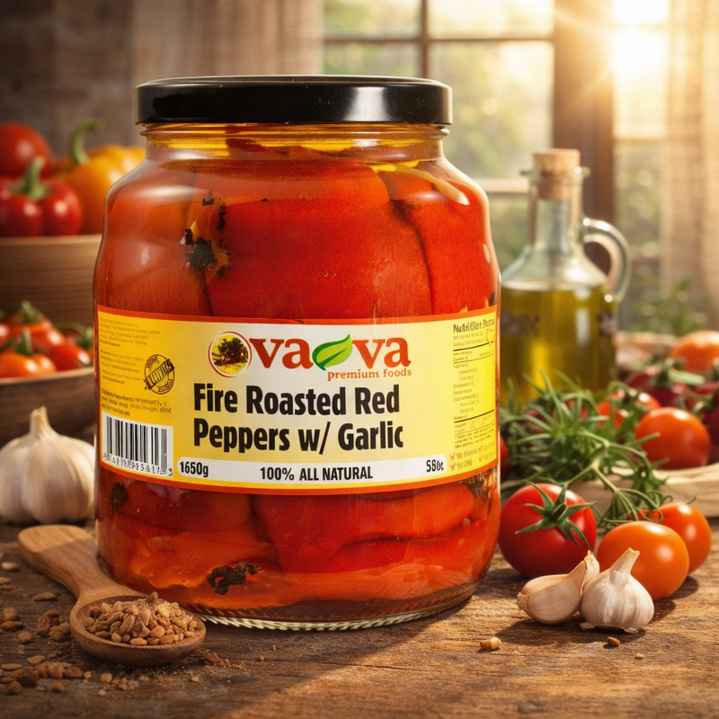 Va-Va Fire Roasted Red Peppers with Garlic 1650 g