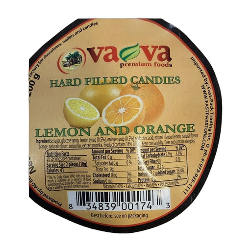 Va Va Premium Foods Hard Filled Candies Lemon And Orange 200g | Hamilton Euromarket