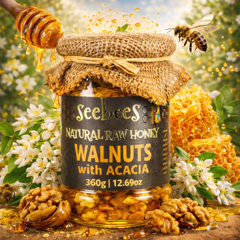 Seebees Acacia Honey with Walnuts 360 g