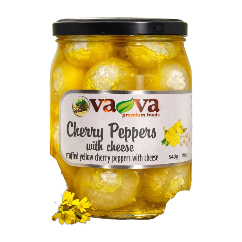 Vava Yellow Cherry Peppers Stuffed with Cheese 800 g | Hamilton Euromarket