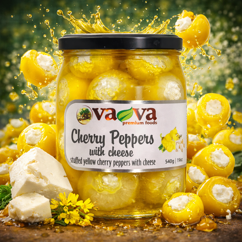 Vava Yellow Cherry Peppers Stuffed with Cheese 800 g