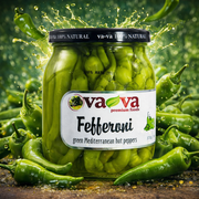 Vava Hot Green Fefferoni Peppers 490 g — authentic pantry from North Macedonia | Hamilton Euromarket