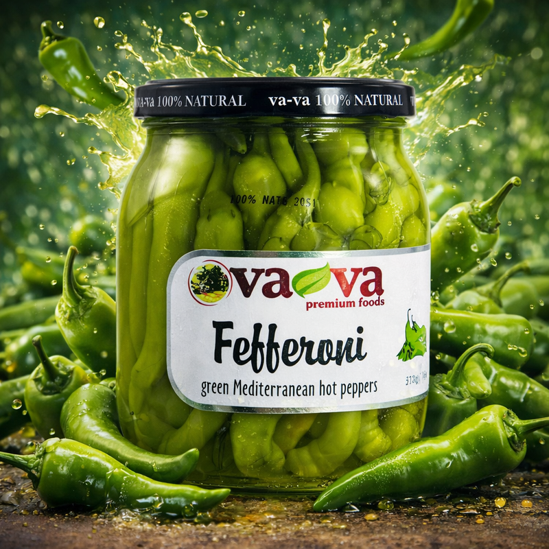 Vava Hot Green Fefferoni Peppers 490 g