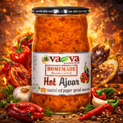 Va-Va Hot Ajvar Roasted Red Pepper Spread 680 g (24 oz) — authentic pantry from North Macedonia | Hamilton Euromarket