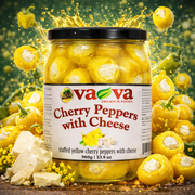 Va-Va Yellow Cherry Peppers Stuffed with Cheese 960 g — authentic pantry from North Macedonia | Hamilton Euromarket