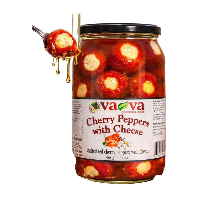 Va-Va Red Cherry Peppers Stuffed with Cheese 960 g (33.9 oz) | Hamilton Euromarket