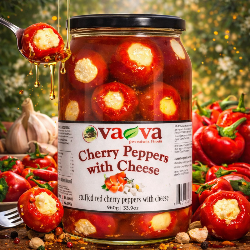 Va-Va Red Cherry Peppers Stuffed with Cheese 960 g (33.9 oz)