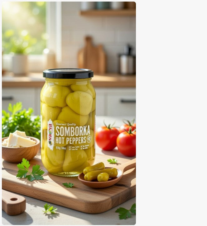 Vava Somborka Spicy Pickled Peppers 850 g