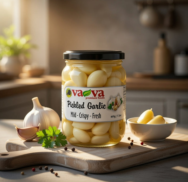 Vava Pickled Garlic Mild Crispy Fresh 495 g