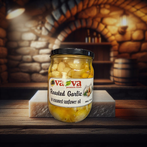 Va Va Premium Foods Roasted Garlic In Seasoned Sunflower Oil 480g