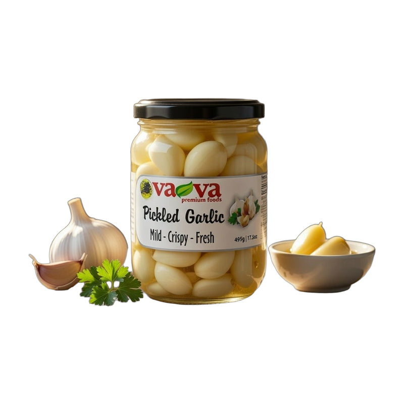 Vava Pickled Garlic Mild Crispy Fresh 495 g | Hamilton Euromarket