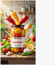 Va-Va Tomato Peppers Whole 900 g (32 oz) — authentic pantry from North Macedonia | Hamilton Euromarket