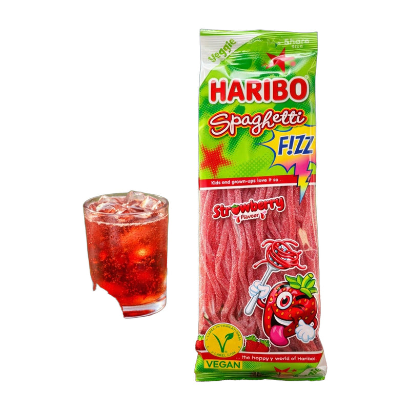 Haribo Spaghetti F!ZZ Strawberry Vegan Candy 200 g | Hamilton Euromarket