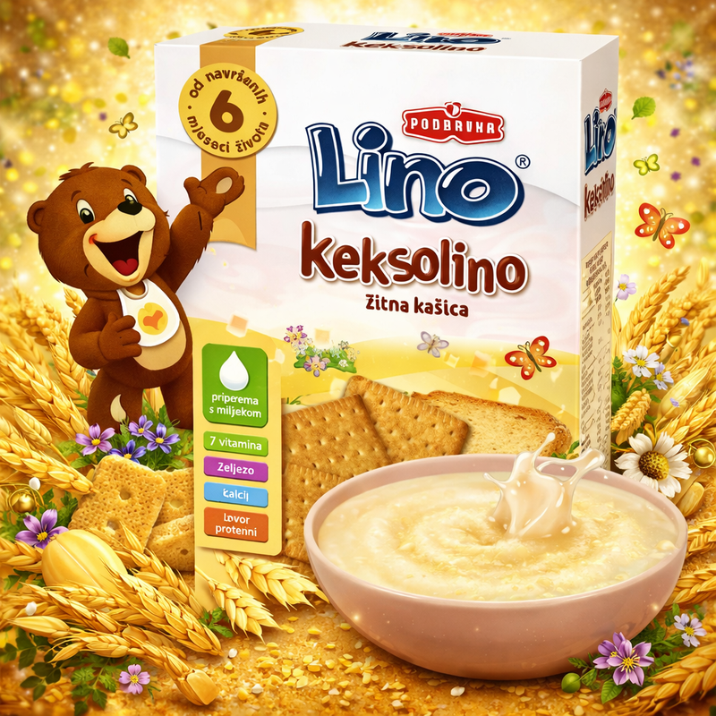 Podravka Lino Keksolino Butter Biscuit Instant Cereal Flakes 200 g