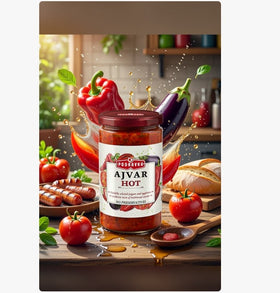 Podravka Ajvar Hot Roasted Red Pepper & Eggplant Spread, Croatian 690g (1.5lb)