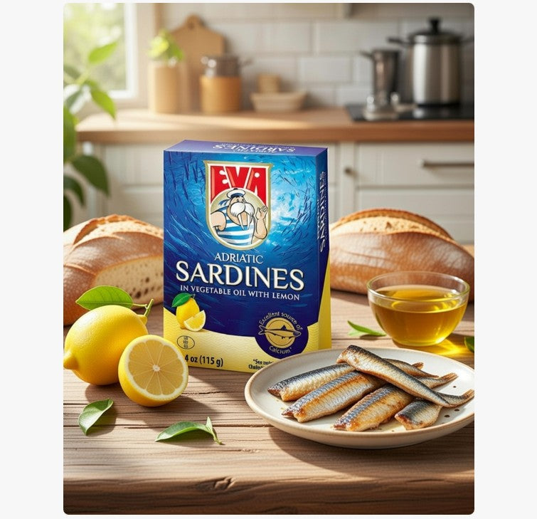 Eva Adriatic Sardines in Vegetable Oil with Lemon 115 g