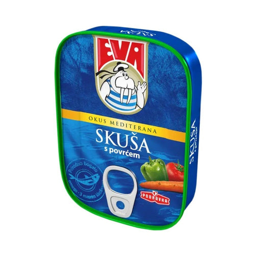 Podravka Eva Mackerel with Vegetables in Tomato Sauce, Croatian 115g (4.1oz) | HE gallery 842826000976 #2