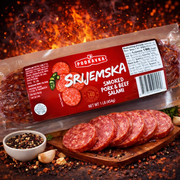Podravka Srijemska Smoked Pork and Beef Salami (Smoked Sausage) 454 g — authentic deli from Croatia | Hamilton Euromarket