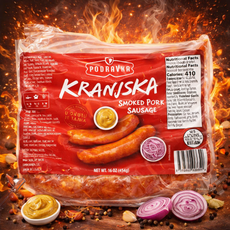 Podravka Kranjska Smoked Pork Sausages 1 lb (Smoked Sausage)