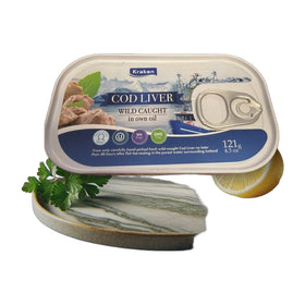 Kraken Wild Caught Cod Liver in Own Oil, Icelandic 121g (4.3oz)