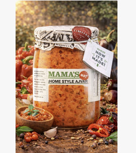 Mama's Ajvar Hot Roasted Red Pepper Spread, Macedonian 550g (1.2lb)