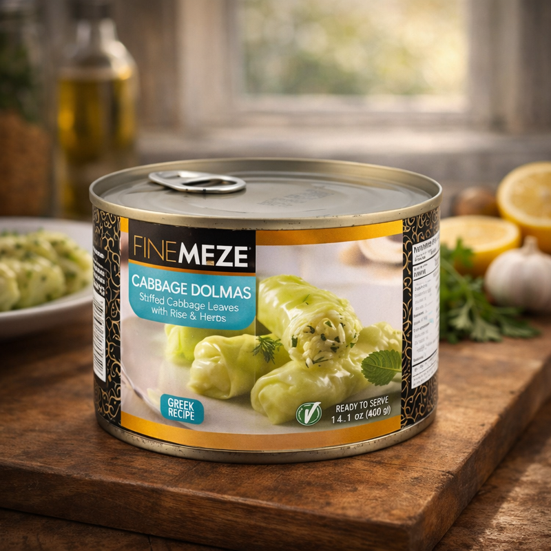 Fine Meze Stuffed Cabbage Leaves Dolmas with Rice & Herbs 400 g