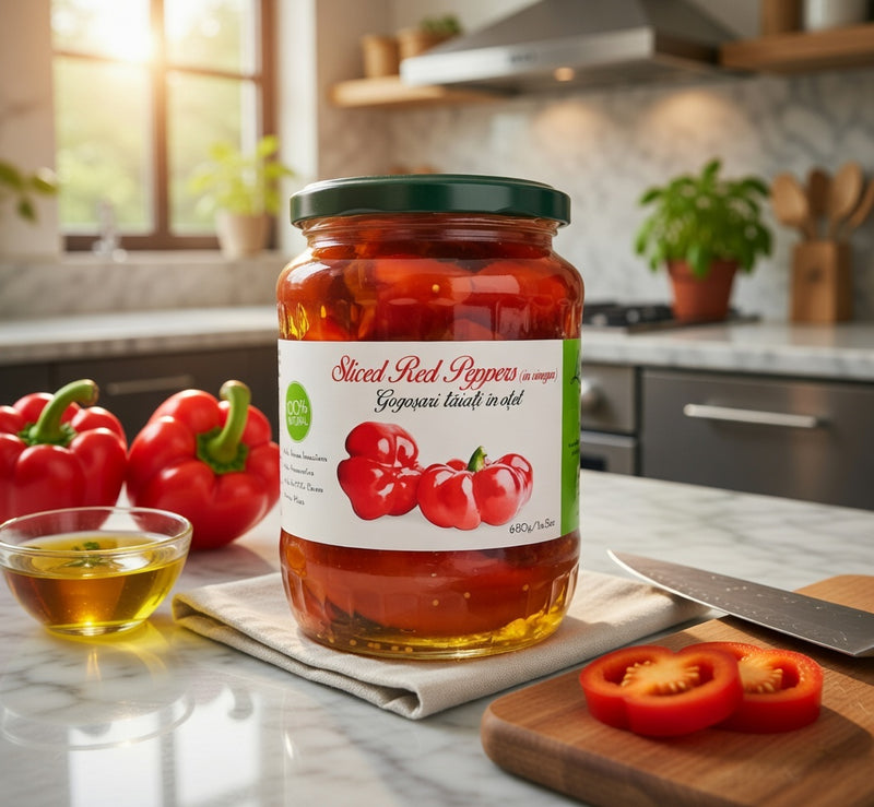 Livada Gogosari Sliced Red Peppers in Vinegar 680 g