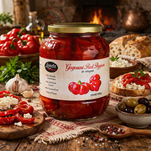 Livada Gogosari Sliced Red Peppers in Vinegar 1550 g — authentic pantry from Romania | Hamilton Euromarket