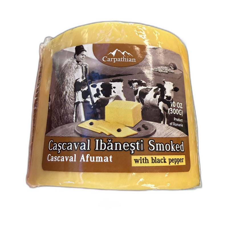 Carpathian Cascaval Ibanesti Smoked with Black Pepper 10oz | Hamilton Euromarket